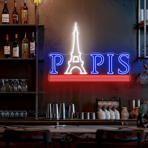 Eiffel Tower Neon Sign,Cityscape Neon Line Art,Custom LED Neon Paris Sign,USA City Skylines,Neon Home Decor,Handmade Neon York Neon Sign