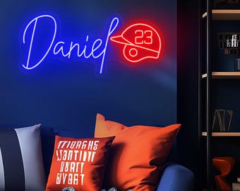 Baseball Neon Sign For Kids Bedroom, Custom Name Neon Sign, Home Decor, Bedroom Decor,Personalized Gift For Kids, Kids Room Decor,Wall Decor