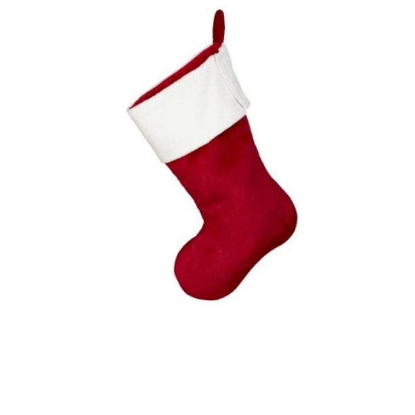 Christmas Stocking for Embroidery, Red Christmas Stocking, Blank Christmas Stocking, Christmas Stocking, Embroider Buddy Stocking