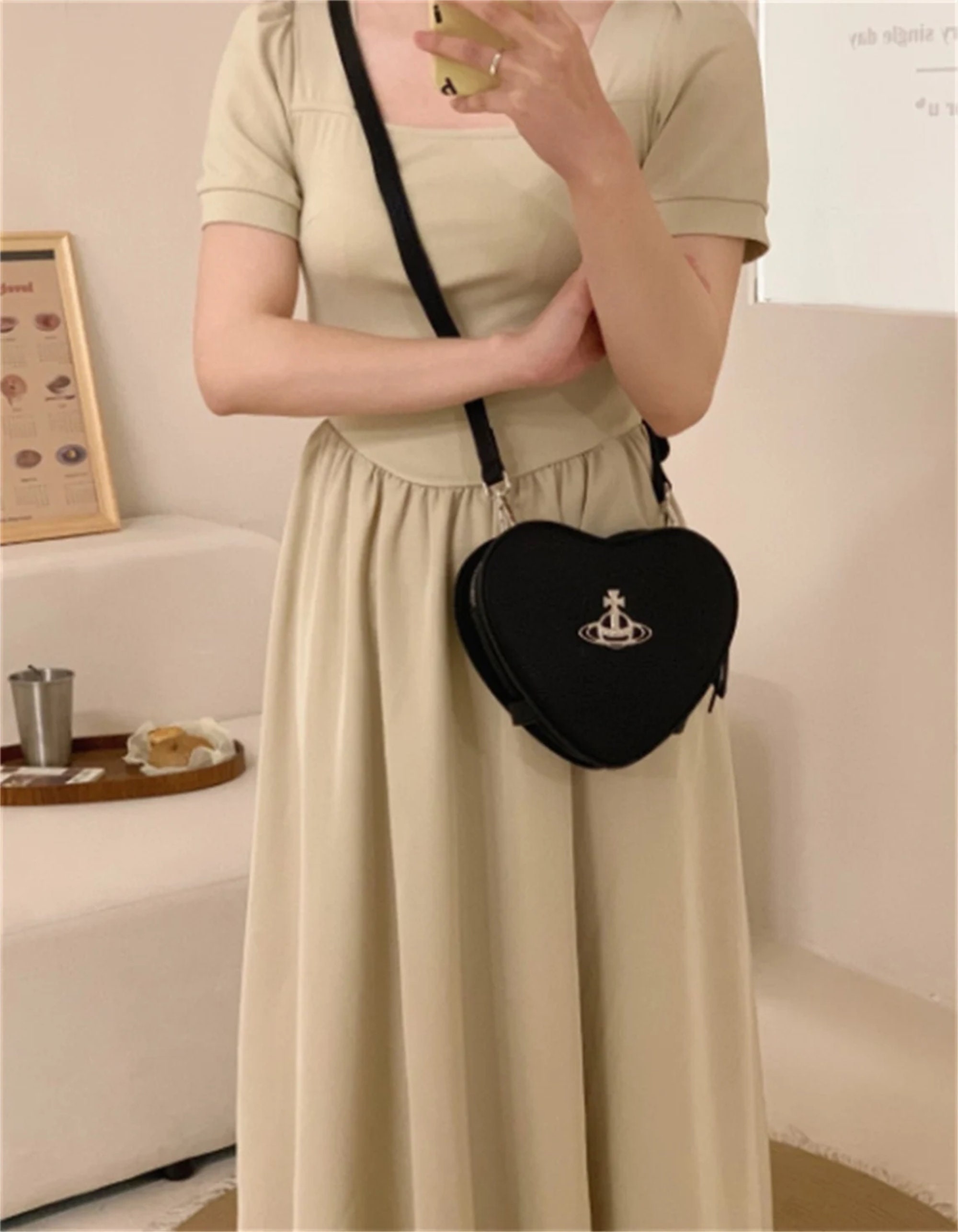 Vivienne Westwood Heart Shaped Gold Orb 2way Shoulder Handbag Outlet  authentic