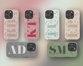 Personalized Initials Floral Phone Case: Tough iPhone & Galaxy Case