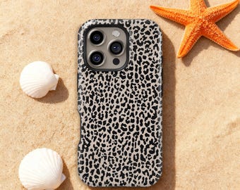 Tan Leopard Design Tough Hard Phone Case, iPhone 17 16 15 14 13 12 11 Pro Max X XS MagSafe Phone Case,Samsung S25 S24 S23 S22 Ultra Case