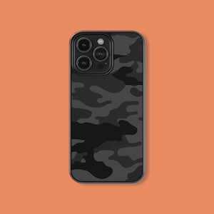 Schwarz Camouflage Design iPhone Case Silikonkautschuk Custom Cover für Apple Phone 14 13 12 11 Mini Pro X XR Max, Samsung Galaxy S22 S23 Ultra
