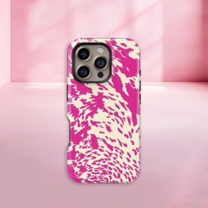 Rosa abstrakt konsttelefonskal: Modern texturdesign