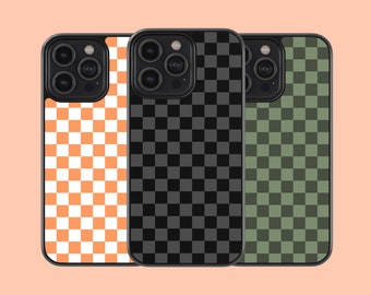 Retro Checkerboard Design Phone Case Silicone Rubber Custom Cover For iPhone 14 13 12 11 8 Mini Pro XR Max,Samsung Galaxy S22 Ultra