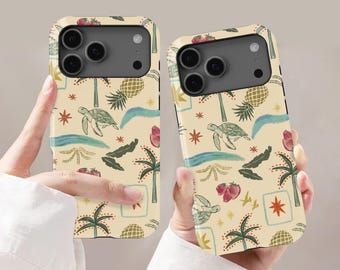 Tropical Sea Turtle Beach Design Phone Case For iPhone 17 16 15 14 13 12 11 Pro Plus Mini Max, Samsung S25 S24 S23 S22 S21 Ultra Case