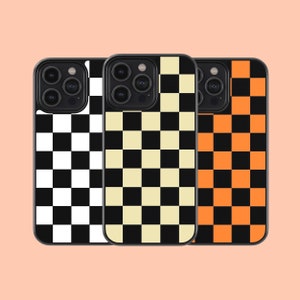 Checkered Big Checkerboard Design Phone Case Silicone Rubber Custom Cover For iPhone 14 13 12 11 8 Mini Pro XR Max,Samsung Galaxy S22 Ultra