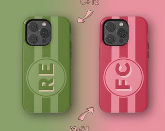 パーソナライズされたイニシャル入りタフな携帯電話ケース：iPhone、Galaxy、耐久性