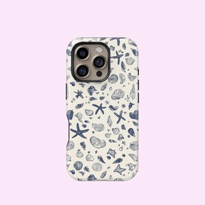 Vintage Coastal Aesthetic Design Tough Phone Case For iPhone 16 15 14 13 12 11 8 7 Pro Max Case, Samsung S25 S24 S23 S22 S21 S20 Ultra Case