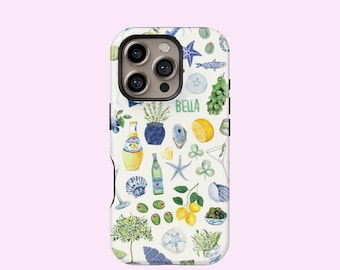 Telefoonhoesje aquarel Italiaanse collage - iPhone en Samsung Galaxy
