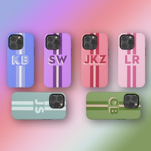 Gepersonaliseerde initialen ontwerpen stoere harde telefoonhoes | iPhone 15/14/13/12/11 Pro Max MagSafe-hoesje | Samsung Galaxy S23/S22/S21 Ultra | 8 Geval