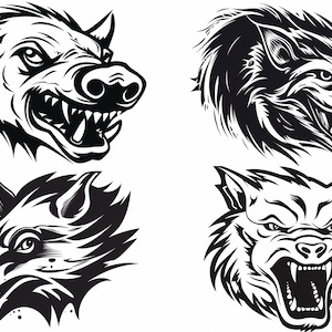 Angry Boar Hog Pig Clip Art Bundle