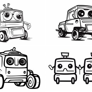 Robot Car Clip Art Bundle