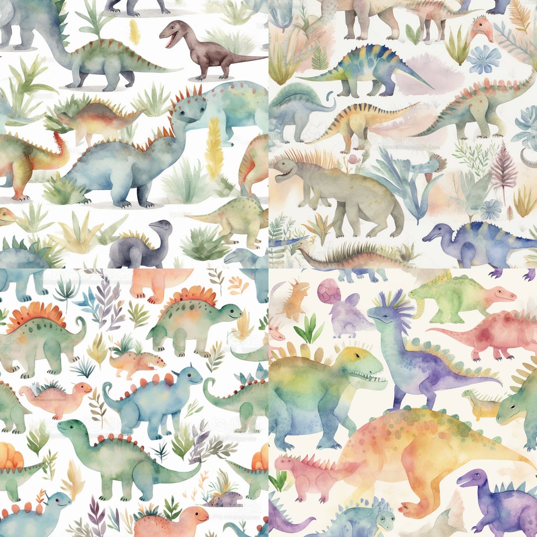 Dinosaur Wall Paper Tile High Resolution Digital File Bundle Etsy