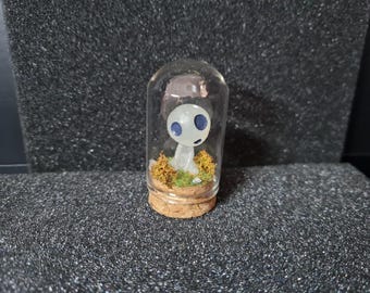 Kodama Tree Spirit Forest Creature Glow In The Dark Glass Feature - add to pot plant, outside garden or as a set ornament.