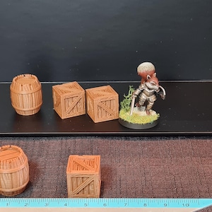 Fässer Kisten Miniatur Landschaft Puppenhaus Möbel DND Terrain Fantasy Set 5 Muster A Neu