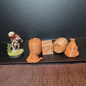 Barrels Crates Cargo Rope Sacks Miniature Scatter Scenery Dolls House Furniture DND Terrain Fantasy Set 5 pattern B New