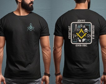 Freemason Shirt Masonic T Shirt Free Mason gift for men Square Compass masonic ring of working tools Every Day Above Ground Quote ask12b1