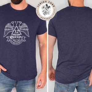 Masonic Scottish Rite Seal T Shirt 32nd degree mason Shirt Minimal Freemason Gift on Bella Canvas T-Shirt Short Sleeve Tee