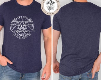 Camiseta con el sello del Rito Escocés Masónico, camiseta de masón de grado 32, regalo minimalista de masón en Bella Canvas, camiseta de manga corta