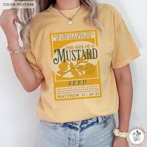 Mustard Seed Christian Gifts Retro Shirt Christianity men gift T Shirte mustardseed Christian Seminary Gift Comfort Colors Christian T-Shirt