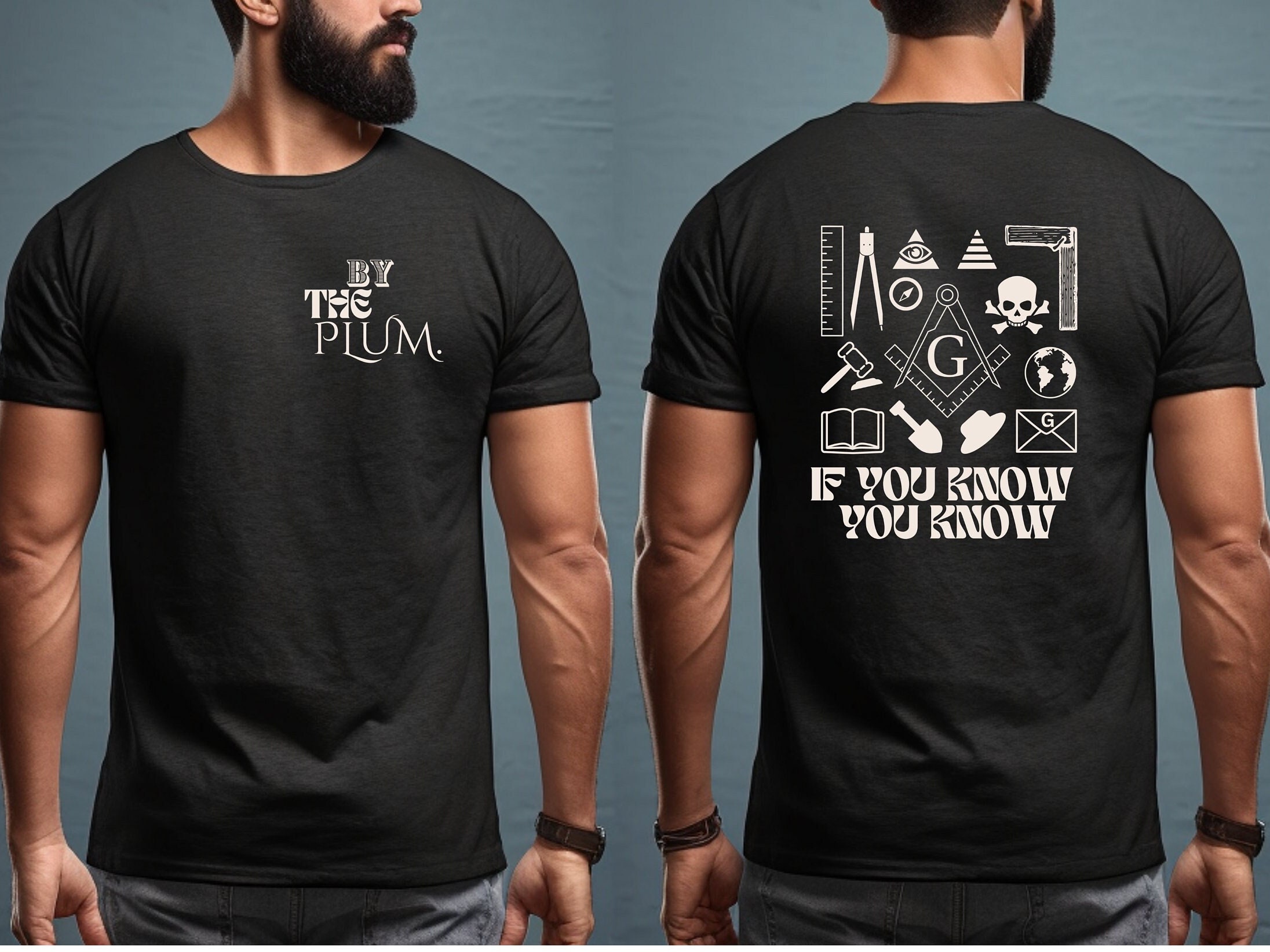 Freemason Masonic By the Plum If you Know Mason T-Shirt Clever Mason on Bella Canvas Short Sleeve Tee