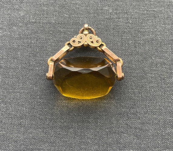 9k Gold Spinner Fob with Stunning Citrine - image 2