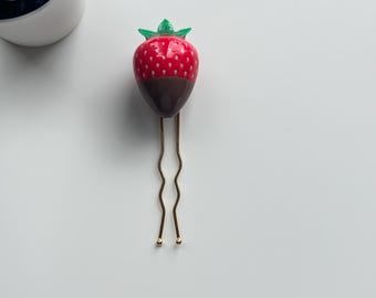 Chocolate Dipped Strawberry Hair Pin (New Design!!)