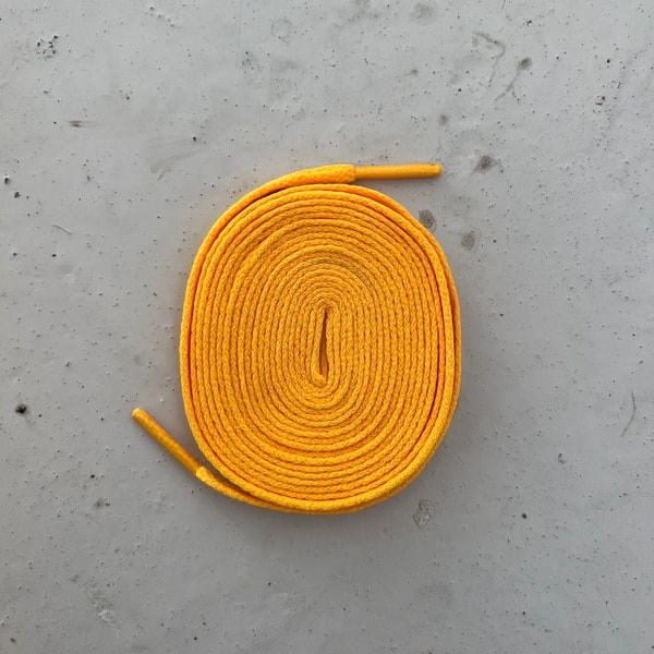 Premium Sneaker Shoelaces, High Quality Flat 8mm Shoelaces - Union Yellow