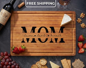 Personalized Cutting Board, Engraved Cheese Board, Unique Mothers Day Present, Bridal Shower Gift, Custom Gift for Mom, Charcuterie Board