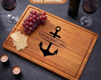 Personalized Bamboo Cutting Board, Unique Fathers Day Present, Custom Gift for Dad, Gift for Him, Personalized Grill Board, Dads BBQ Board