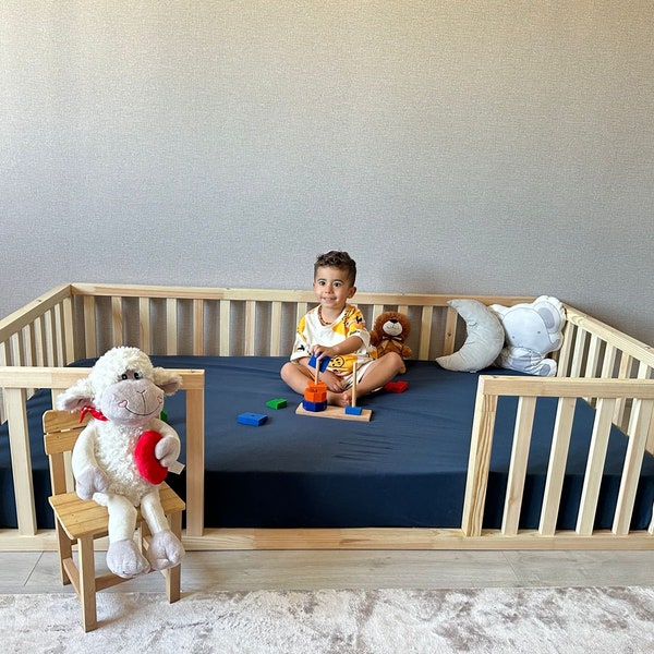 Montessori Floor Bed With Rails Etsy UK