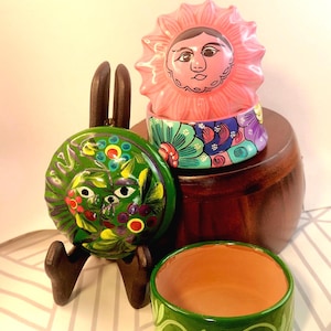 Wählen Sie Vintage Pink Sun Face Trinket Box oder Grüne Sonne Mond und Stern