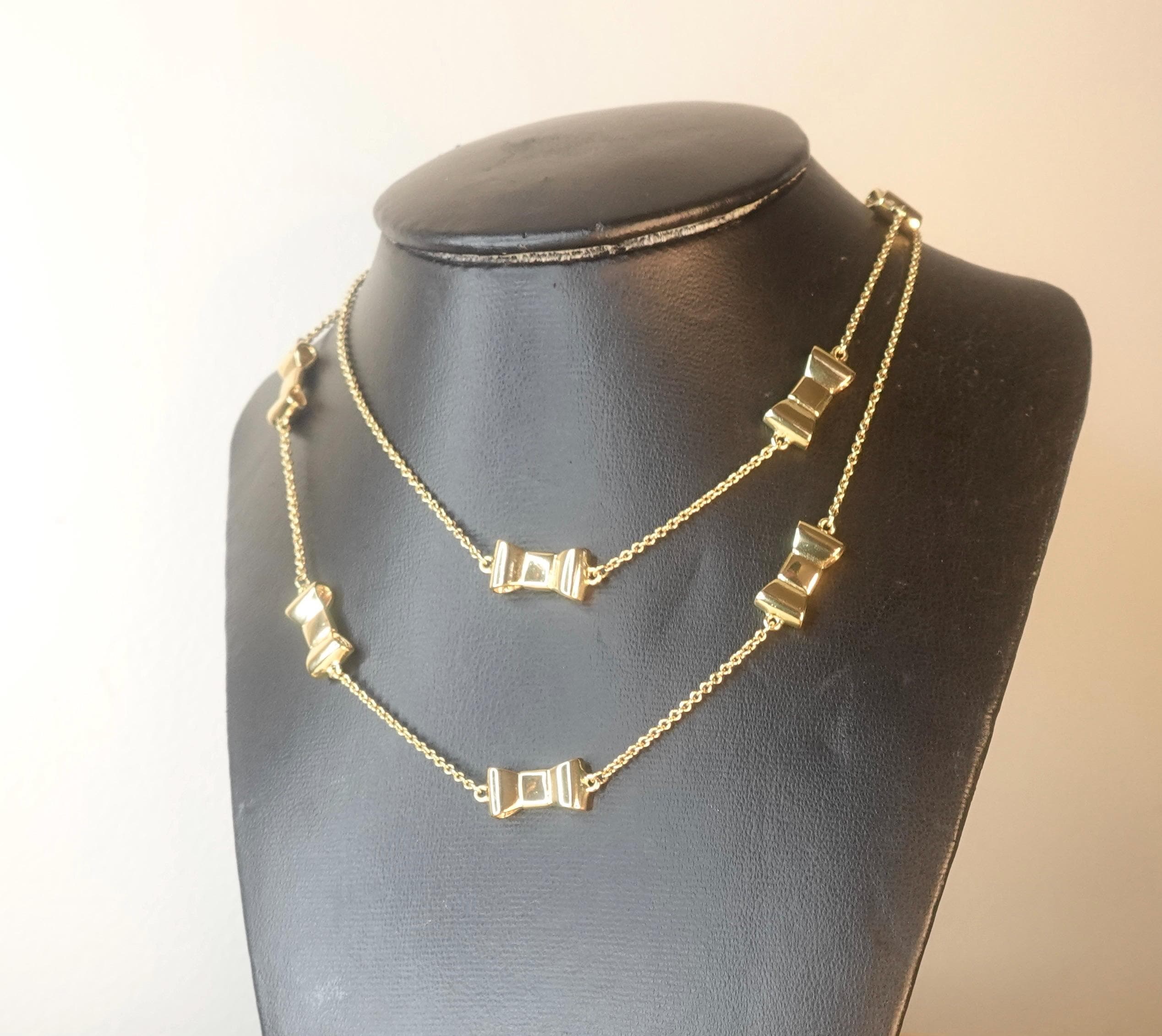 Kate Spade Bow Long Draped Chain Statement Necklace - Bold 