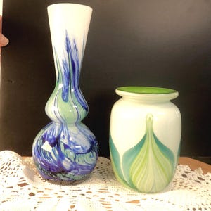 Choose Mid Century Modern Art Glass Vases: Carlo Moretti or Pulled Feather Styles