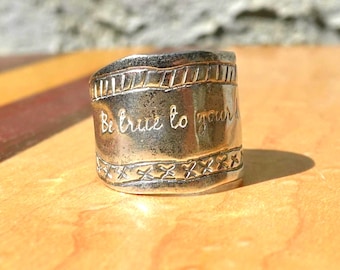 Silpada Sterling Silver Ring: "Be True To Your Dreams" Stamped Band size 8