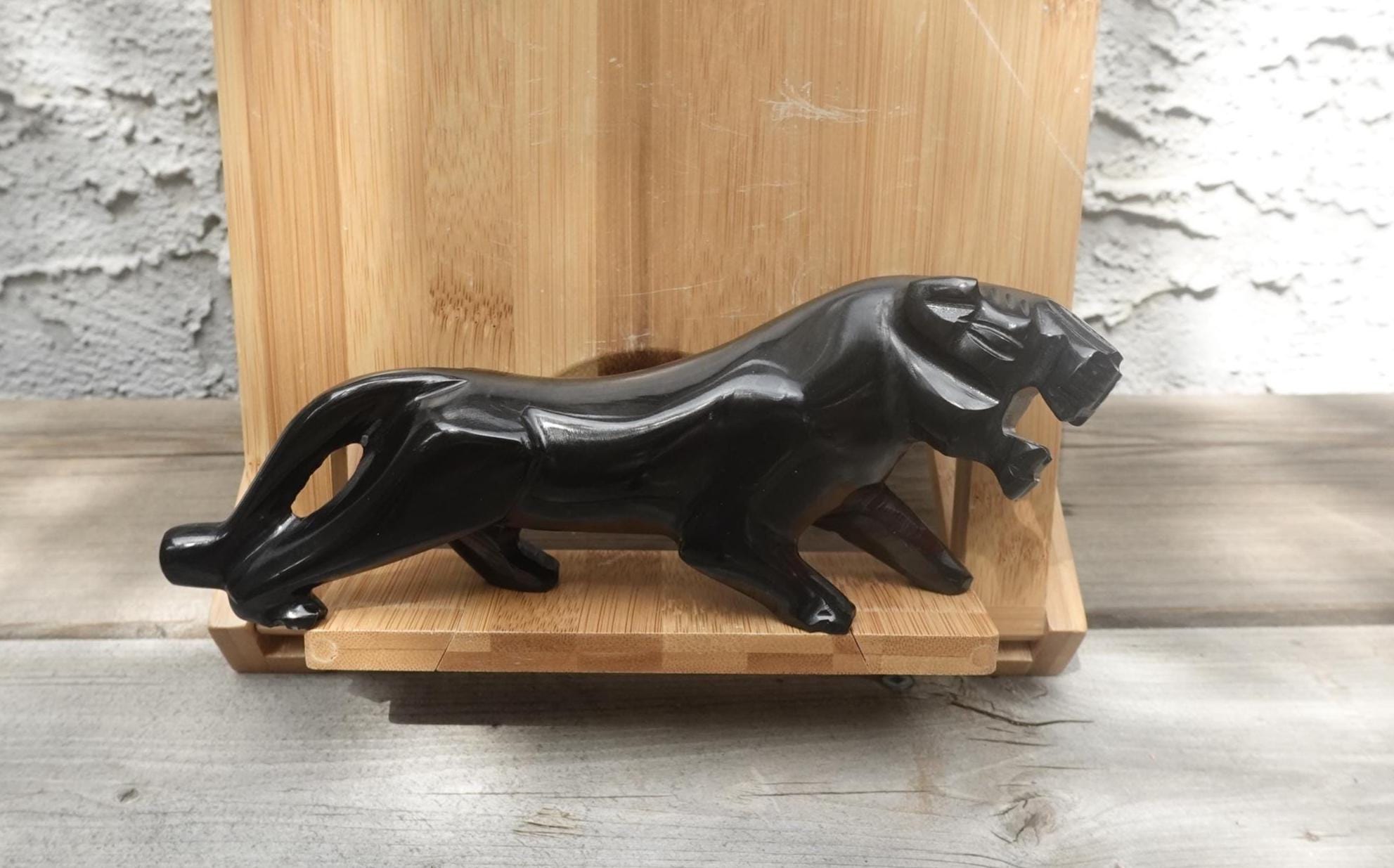 Vintage Black Jaguar Figurine - Etsy