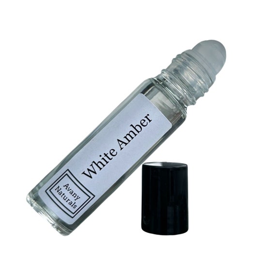 White Amber Oil - Rollerball Body Perfume, Unisex Fragrance Samples, Travel Size Scented Cologne, Mini Roll on Scents for Purse, Bag, or Car