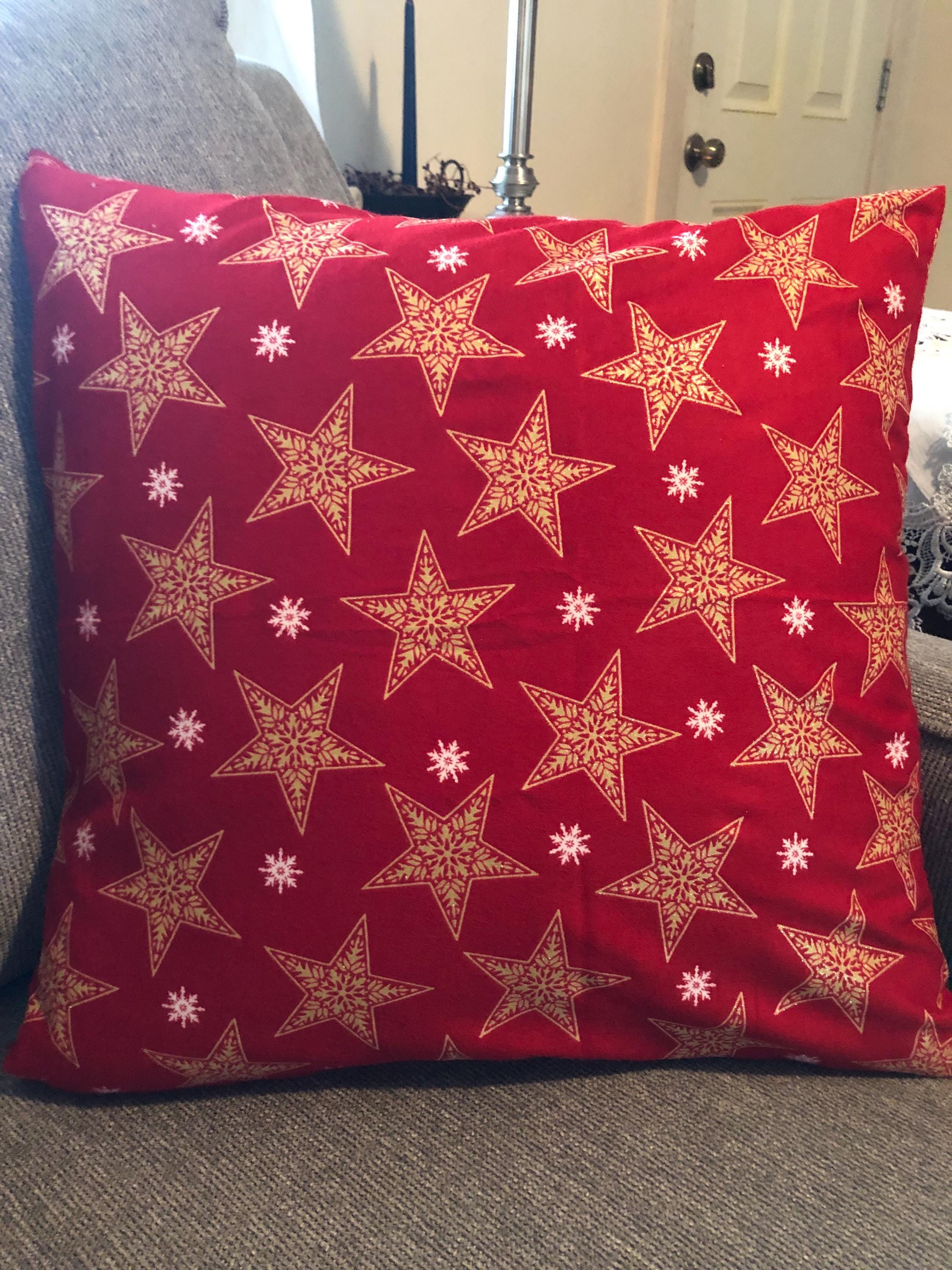Snowflake Flannel Pillow Cover Silver Snowflake/Ice Blue/White Red/Gold Star Snowflake Soft Flannel Envelope  Winter Christmas Pillow Cover
