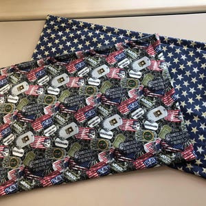 Patriotic Placemat Table Square Topper July 4th Mini Table Runner Army Veteran Military Placemat, Patriotic  USA Decor