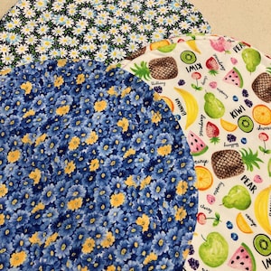 Lente zomer ronde placemat bloemen fruit gewatteerde tafeltopper