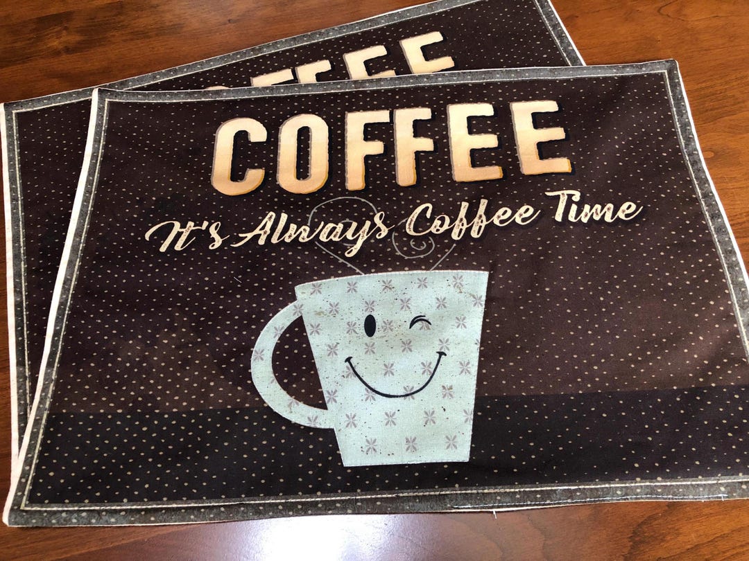 Coffee Placemats/coasters Coffee Lovers Whimsical&fun Mats and Coasters ...