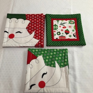 Christmas Santa Hot Pads Candle Coaster Gewatteerde kerstman en ornamentonderzetter