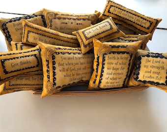 Mini Bible Verse Pillows Small Prayer Friendship Christian Shelf Mantel Basket Tiered Tray Shelf Pillow