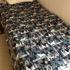 Wildlife Blankets Deer Moose Wolf Large Throws Cabin Woodland Double Sided Blanket image 5