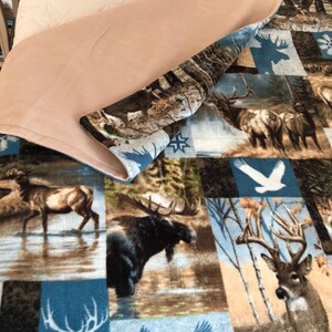 Wildlife Blankets Deer Moose Wolf Large Throws Cabin Woodland Double Sided Blanket image 9