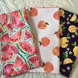 Table Runner Lemons Cherries Peaches Handmade Cotton Table Runner