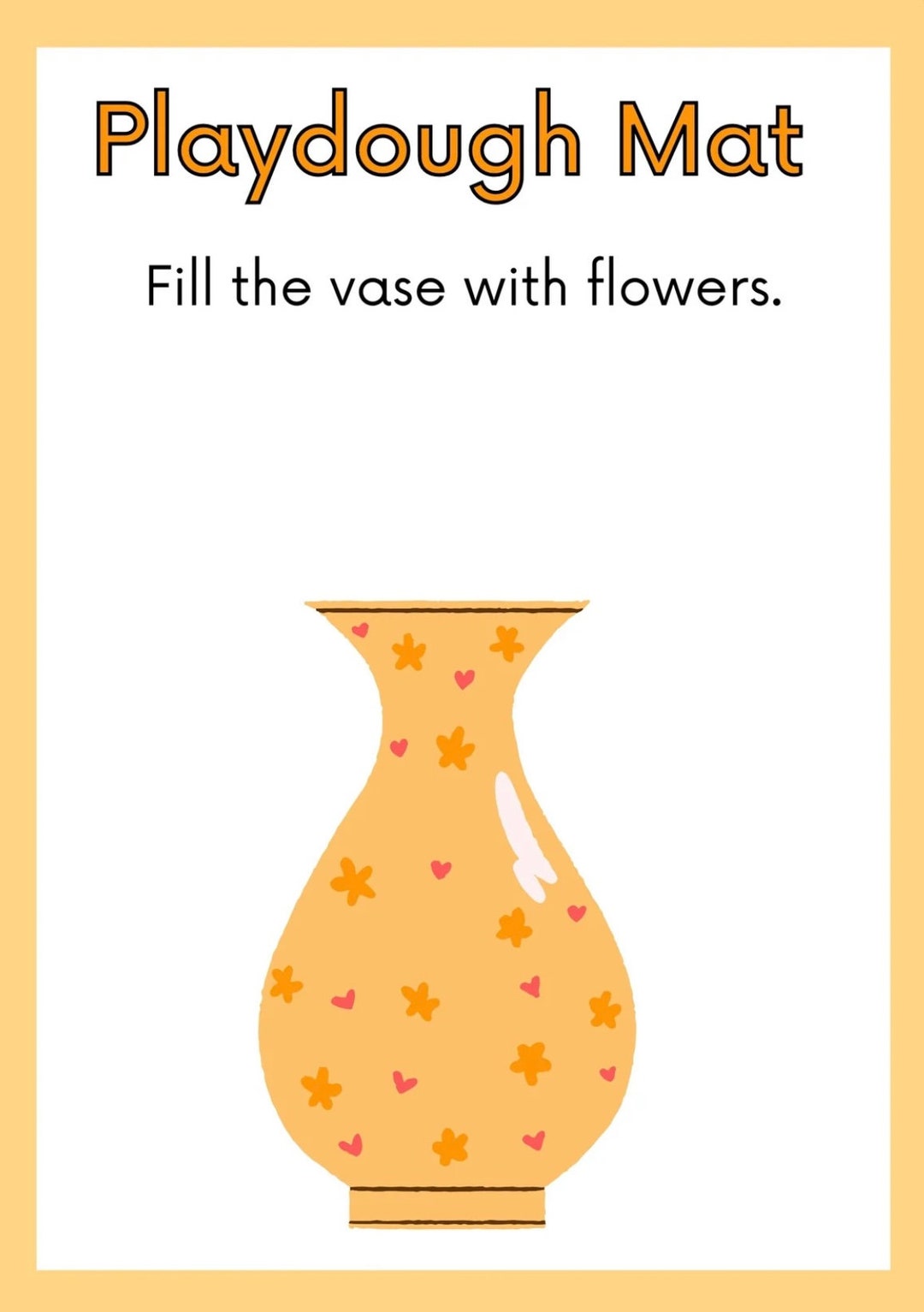Playdough Mat Fill the Vase With Flowers Etsy