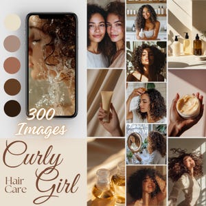 300 Curly Hair Care Routine Stock Photos | Aesthetic Natural Light Studio Photos | Defined Curls & Hair Products