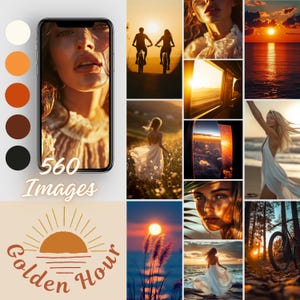 Golden Hour Photo Bundle: Sunset Beach & Field Scenes (Digital Download)